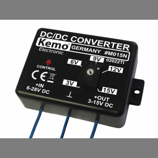 Spannungswandler, justierbar Max 1,5 A In: 6 - 28 V/DC, Out: 3 - 15 V/DC Kemo M015N