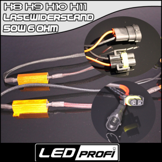 2x Lastwiderstand 50Watt 6Ohm Stecker Buchse H8 H9 H10 H11 Fassung Can-Bus Can Bus