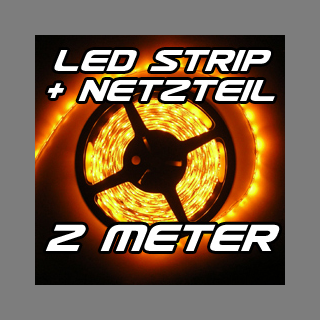Set LED Strip Streifen GELB 2 m 120 LEDs inkl. Netzteil
