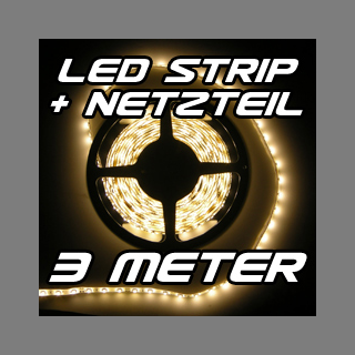 Set LED Strip Streifen WARMWEIß 3 m 180 LEDs inkl. Netzteil