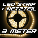 Set LED Strip Streifen WARMWEIß 3 m 180 LEDs inkl....
