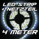 Set LED Strip Streifen WEISS 4 m 240 LEDs inkl. Netzteil