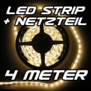 Set LED Strip Streifen WARMWEIß 4 m 240 LEDs inkl. Netzteil
