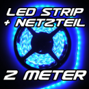Set LED Strip Streifen BLAU 2 m 120 LEDs inkl. Netzteil