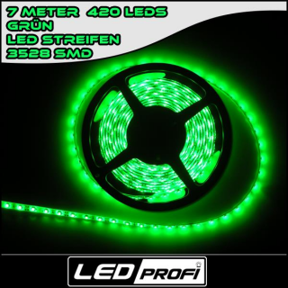 LED Strip Streifen GRÜN 7m 7 m 420 x SMD 3528 LEDs 12V