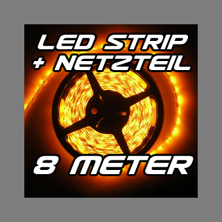 Set LED Strip Streifen GELB 8m 480 LEDs inkl. Netzteil
