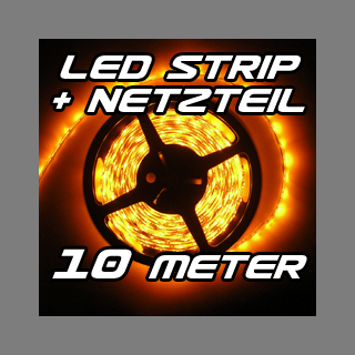 Set LED Strip Streifen GELB 10m 600 LEDs inkl. Netzteil