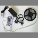 LED Strip Streifen inkl. Controller + Netzteil - RGB ca. 3 Meter 300cm 90x 5050 SMD RGB (Rainbow) LEDs - Wasserdicht
